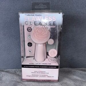 Finishing Touch Flawless Cleanse Facial Cleanser Massager Pink Rechargeable